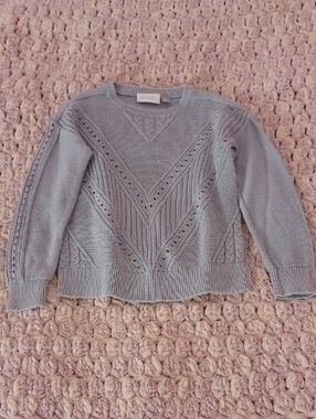 The Children's Place Light Blue Knit Crewneck Sweater with Metallic Shimmer